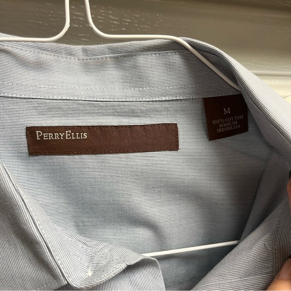 Perry Ellis Blue Button Up - Picture 3 of 3
